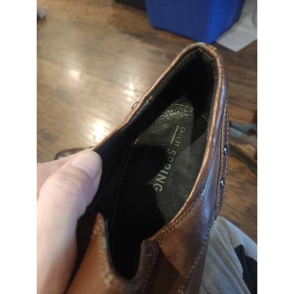 Call It Spring Men's Brown Leather Slip-On Dress Shoes Size 12 - Picture 4 of 4